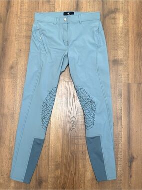 Horze Silicone Knee Patch Light Blue Euroseat Breeches size 26